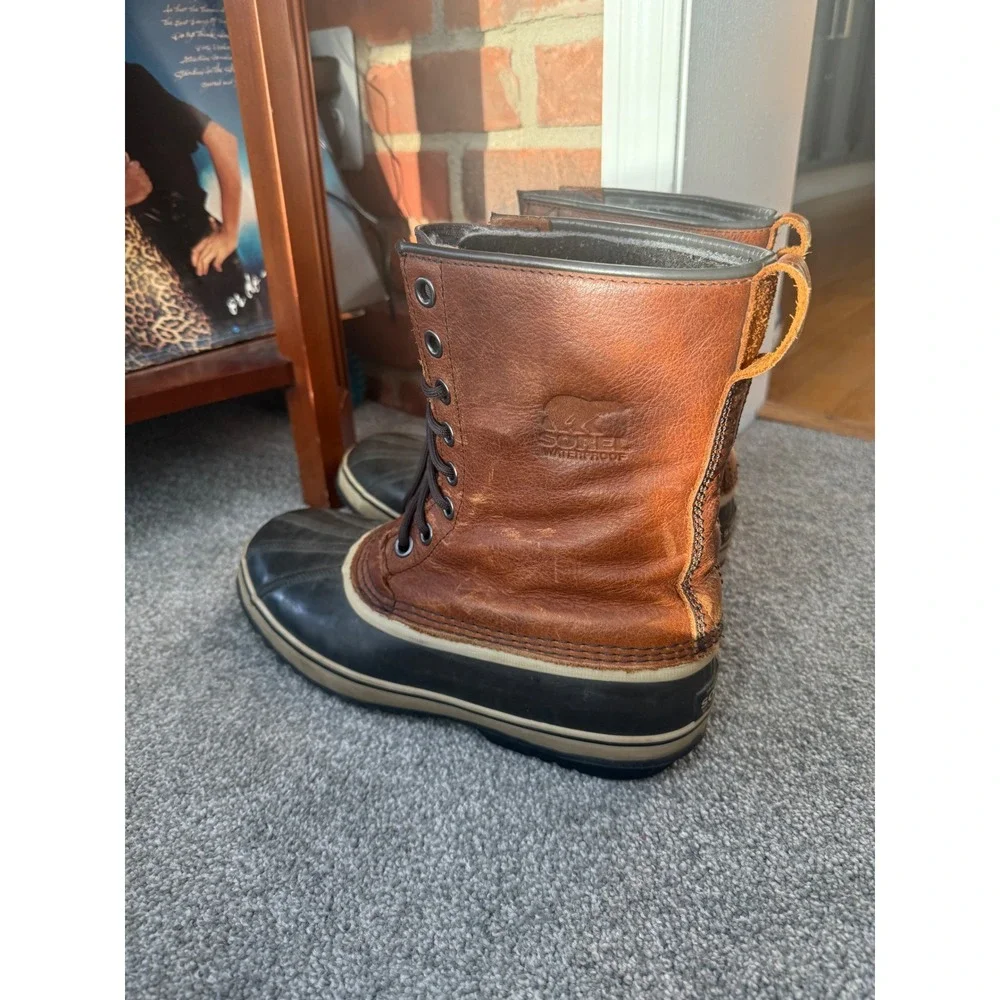Sorel‎ Mens 11 NM 1561-256 Premium Snow Boot Duck Lined Waterproof Brown Barn